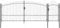vidaXL Garden Gate with Pointed Design Grey 175 x 500 cm Steel