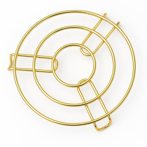 Stainless Steel Round Trivet (20cm) - Heat-Resistant Pot Holder & Pan Stand, Countertop Protector, Metal Trivet for Hot Pots & Cookware - Corrosion-Resistant - Gold or Silver (4, Gold)