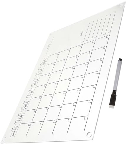 GLEAVI Abwischbare Acryl Notiztafel Transparent mit Aufhängezubehör Wochenplaner Memotafel Wiederverwendbar Dekorative Präsentationstafel für Büro und Haushalt