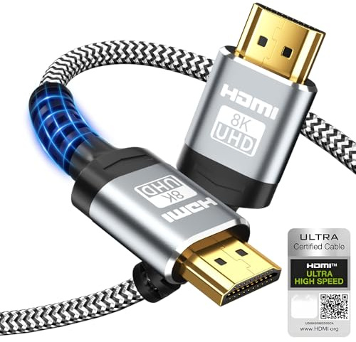 Soonsoonic 10K 8K 4K Cavo HDMI 3 Metri Certificato | Cavo HDMI 2.1 Ultra Alta Velocità 48Gbps,8K@60Hz 4K@120Hz,HDR10,eARC,HDCP2.2/2.3,Ethernet,Intrecciato | per TV UHD Monitor Laptop Xbox PS4/PS5 ecc