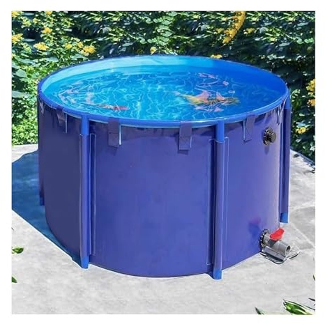 Piscina fuori terra, Laghetto Koi in tela con telaio in PVC - Acquario pieghevole for pesci da esterno(1.5x1m/1700L)