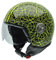 NZI Zeta Graphics Motorradhelm, Schwarz und fluoreszierende Grüne Kreise, XL