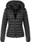 Navahoo Damen leichte Übergangsjacke Steppjacke mit Kapuze Lulana Schwarz Gr. XL