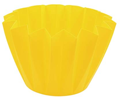 10 x Pflanztöpfe Adonis _ Blumentopf Übertopf aus Kunststoff in tollen Farben – für Balkon, Garten, Fensterbank, Innen- & Außenbereich – wetterfest, leicht, moderne Farben & Form (Ø 14 cm - Gelb)