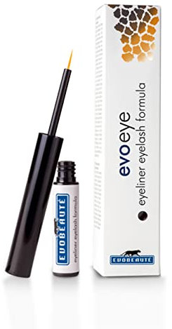 EVOBEAUTÉ evoeye Eyeliner Eyelash Formula black 1,5 ml I wischfester Eyeliner mit Wimpernserum I Augen Make-up für Pflege und Wachstum der Wimpern