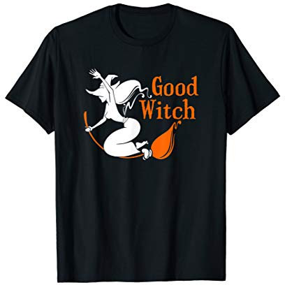 Gute Hexe, die auf Besenstiel fliegt T-Shirt