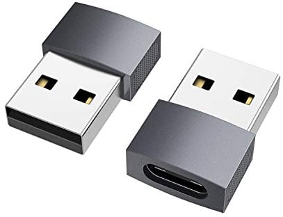 nonda USB C to USB Adapter (2 Pack), USB-C Female to USB Male, USB Type C Female to USB OTG Adapter for MacBook Pro 2015/2013, MacBook Air 2017/2015, Laptops, Wall Chargers, Power Banks, Grey