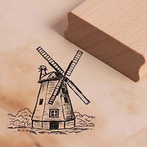 Stempel Windmühle Insel Usedom - Motivstempel - ca. 47 x 48 mm