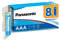 Panasonic AAA Batterien EVOLTA Technology Inside, 8er Pack Alkaline Batterie, AAA Micro LR03 1,5V, plastikfreie Verpackung, zuverlässige und leistungsstarke Batterie