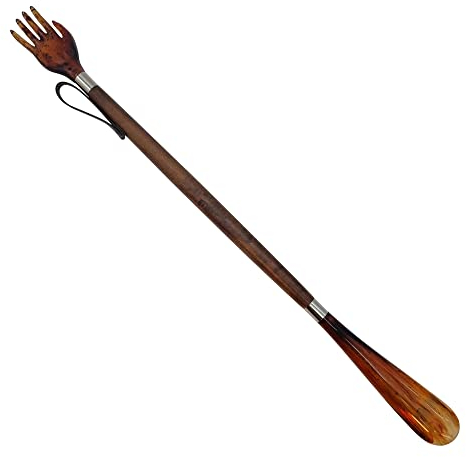 DELFA Schmuck Chausse-pied 57 cm, chausse-pied avec main griffée et tige en bois marron, marron, 56