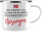 JUNIWORDS Emaille-Tasse, Sieht vielleicht so aus, als würde ich dir zuhören. Doch in Wahrheit denke ich an Norwegen (1001317), Silberner Tassenrand