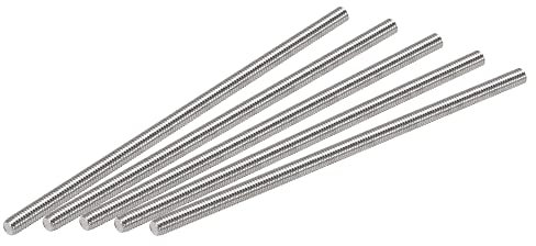 sourcing map 5Stk. volles Gewinde Stange 304 Edelstahl rechte Hand Gewinde M3-0,5 Gewindesteigung M3 x 70mm