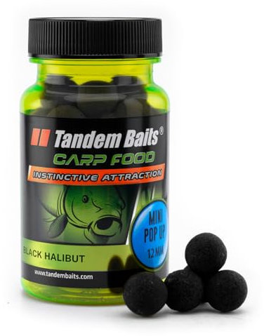 Tandem Baits Karpfen Futter Angelfutter Pop Ups Boilies Zig Rig Chod Rig Hakenköder Carp Food Perfection Mini Pop-Up 12 mm 30 g Schwarzer Heilbutt
