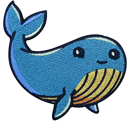 Finally Home Kinder Wal Patch zum Aufbügeln | Fisch Patches, Bügelflicken, Meer Flicken, Maritime Aufnäher, Baby Patch zum Aufnähen