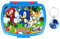 OM SUPPLIES Sonic The Hedgehog - Lonchera tipo sándwich para niños, escuela, incluye llavero Sonic (Sonic)
