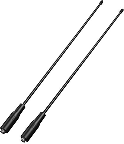 SAMCOM Walkie Talkie Long Antenna 15.1-Inch VHF/UHF (144/430Mhz) Dual Band Antenna SMA-Female 20 Watts Soft Whip Replacement SMA-K Antennas for FPCN30A/FPCN10A Radios,2 Packs