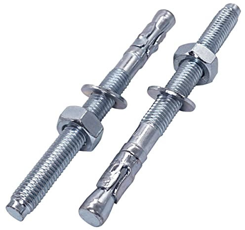 SKIR'CO Lot de 4 chevilles M10 x 120 mm, chevilles en métal, boulons d'ancrage pour maçonnerie, ancrage à expansion en béton