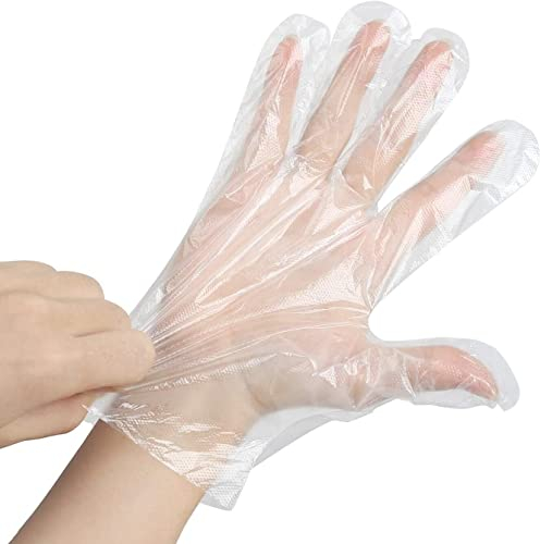 LKG® 100 pezzi (50 paia) guanti usa e getta, fai da te, cucina, cucina, scienza, equipaggiamento protettivo, guanti per la preparazione degli alimenti, in polietilene, guanti impermeabili per la