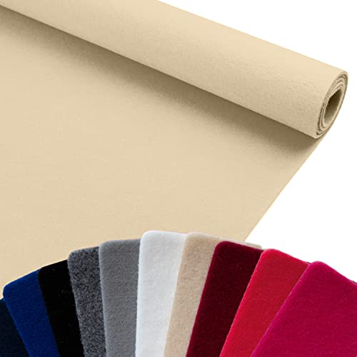 Primaflor Event- und Messeteppich Revexpo | 100x400 cm | Wollweiß | Brandschutzklasse Bfl-s1, 5 mm Höhe, 680 g/m², glatte Oberfläche und individuell zuschneidbare Rollen bis 30 m Meterware