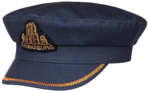 HAMMABURG Kapitänsmütze Schirmmütze Elbsegler einfarbig Damen Herren Sommer Winter dunkelblau S (54-55 cm)