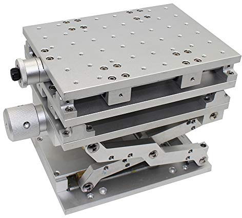 Jieotwice Tragbare 3D Werkbank, Lasermarkierungs Graviermaschine, 3 Achsen Beweglicher Tisch, Optischer Experimentiertisch Mit XYZ Achse(A 210x150x150mm)