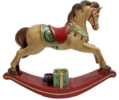 Ellegift - Schaukelpferd - Weihnachtsdekoration, aus Polyresin, Dekoration für Innenräume, Geschenkidee