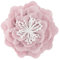 JWH Handgefertigter Kissenbezug mit Blume, weiße Streifen, dekorativer runder Kissenbezug, Stereo-Kissenbezug für Bett, Couch, Schlafzimmer, Stuhl, 35,6 cm, Rosa