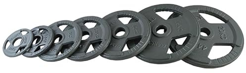Olympic Weight Plates Discs for Barbell Bar - 2 Inch (2) / 50mm Hole - Cast Iron Weights – Tri Grip - Range of Weights and Sizes (50KG SET (2X10KG + 4X5KG + 4X2.5KG))