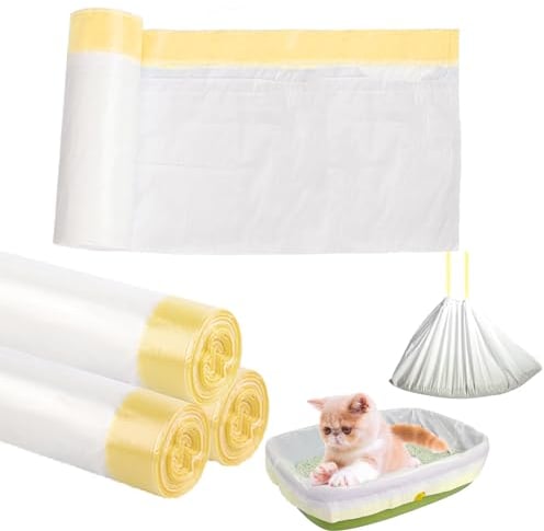 30Pcs Cat Litter Tray Liners - 45 X 79CM Cat Litter liners with Drawstring, Durable Scratch Resistant and Leak Proof Cat Litter Bags Heavy Duty Liner Bags for Medium Pet Cat Litter Box Liners