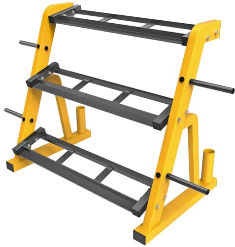 Kipika Heavy Duty 3 Etagen Hantelablage Multifunktional Hantelablage für Hanteln Home Gym Equipment Geeignet für Aufbewahrung von Hantel, Langhantelplatte, Langhantelstange