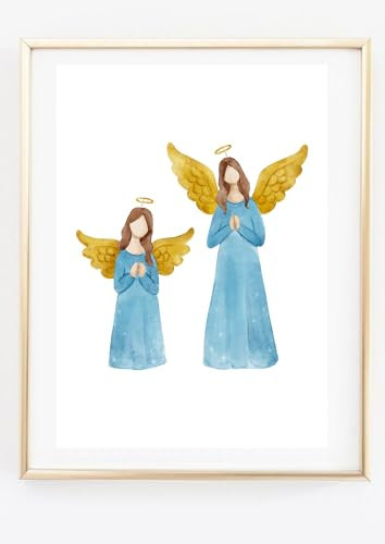 Din A4 Kunstdruck ohne Rahmen - Engel - Schutzengel Weihnachtsengel Weihnachten Advent Deko - Druck Poster Bild