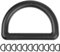 D-Ringe aus Hartplastik, 12 Stück, für 25 mm breite Gurtbänder, in Schwarz, 4 mm starker Ring, D Ring ohne Öffnung, halbrunder Ring aus ABS Kunststoff, Plastikring Schnalle DIY, Gurtband, Gurtriemen