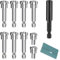 Bamyli 9 Pcs Drywall Bits with Depth Stop, Drywall Screw Bit,1/4 Hex Shank Magnetic Positioning Screwdriver Bits with 60mm Extension Socket Drill Bit Holder and Pallet for Plasterboard