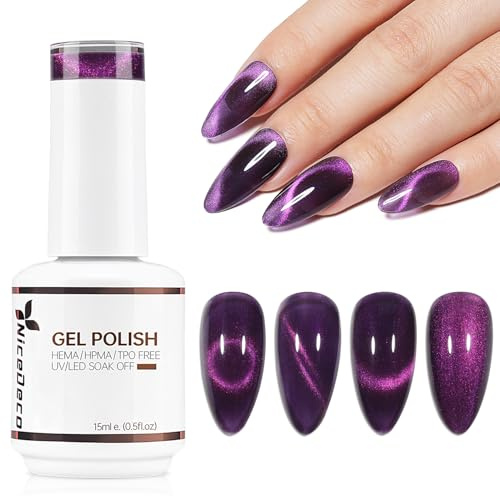 Nicedeco Cat Eye Gel Nail Polish, 15ML UV/LED Soak-Off Gel Polish Nail Art Manicure Pedicure, Salon & Home Use - Long Lasting & Easy to Apply 301
