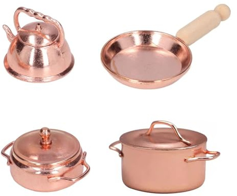 FDGGT Ensemble De Mini Modèles De Cuisine, 4 Pièces, Mini Jouet, Accessoires pour Maison De Poupée, Outils De Cuisine Miniatures