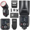 Godox V100N Flash V100-N Round Head Touch Screen Flash, 100Ws Global Shutter Flash Sync 1/80000, 1/8000 HSS, Built-in Lithium Battery, 10 Level LED Modeling Lamp, for Nikon Camera(Godox V100N)