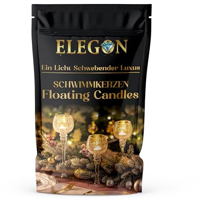 Elegon 25 Schwimmkerzen, 5 * (Gold, Weiß, Rosa, Gelb, Grün) = 25, Dekorative Kerzen für Hochzeiten, Weihnachten, Geburtstage und Romantische Feiern