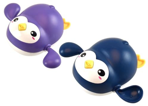 Gatuida 2 Stück Badespielzeug Aufzieh Pinguin Kunststoff Bunt Für Badewanne Aufblasbaren Pool Babyzubehör