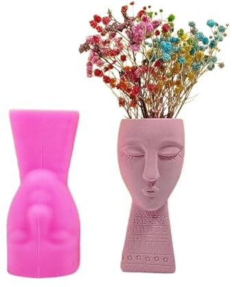 Moules en silicone pour pot de fleurs en béton - Texture en silicone pour vase à fleurs