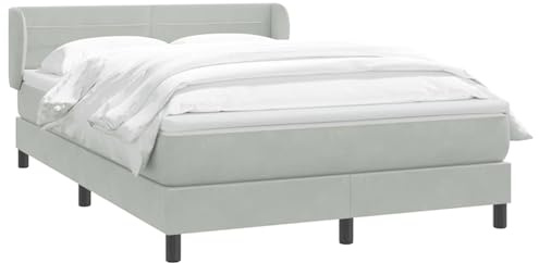 Vopese Boxspringbett mit Taschenfederkernmatratze und Samtbezug - Hellgrau, 160x220 cm - für erholsamen Schlaf Model3317655
