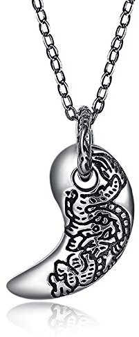 S925 Sterling Silber hochwertiger, antiallergischer Schmuck, Retro-Mode-Persönlichkeits-Halbmond-Halskette, wunderschön
