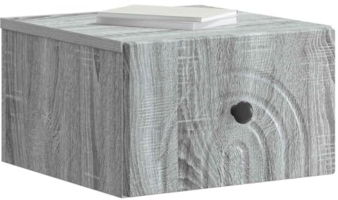 vidaXL Wandmontierter Nachttisch Graues Sonoma 33 x 34,5 x 20 cm, Wohnzimmer-Aufbewahrung, Vintage-Schrank, rechteckig, viel Platz, Coole Lösungen für effiziente Ordnung