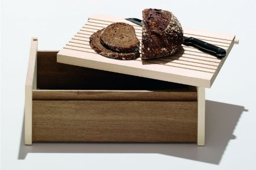 Side by Side - Brotkasten Holz - mit Deckel als integriertem Schneidebrett