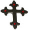 Anstecknadel, Metall/Emaille, keltisches Kreuz, gotischer Stil, Schwarz, glänzend
