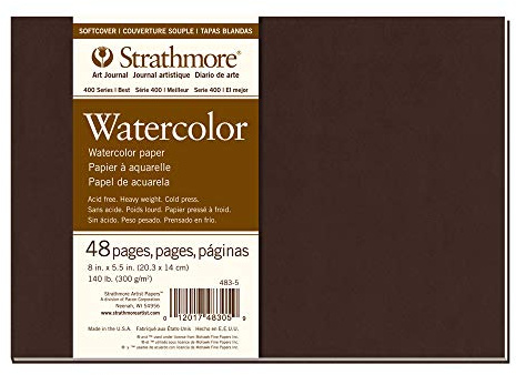 Strathmore 483-5 Softcover Watercolor Art Journal, 48 Count (Pack of 1), White, 24 Sheets