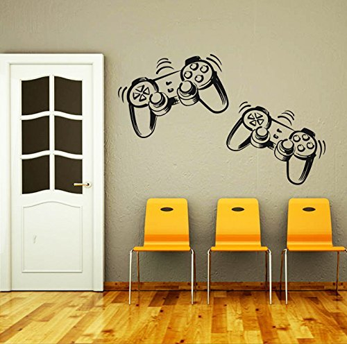 DecorimDecorWallDecal Wandaufkleber Game-Controller Gamer Gamepad Joystick Gaming Videospiel Kinder Kinderzimmer Jungen Zimmer Badezimmer Vinyl Wanddekoration Wandaufkleber