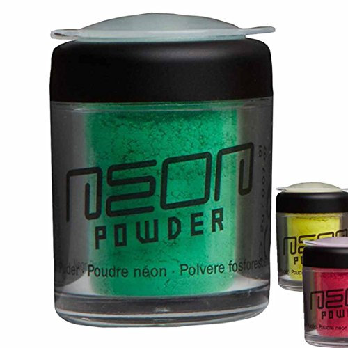 Amakando 80er Jahre Schminke Schminkpuder neongrün Powder Lidschatten Neon Puder Karneval Accessoires Faschingsschminke Kosmetik Party Make Up