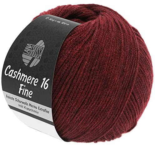 LANA GROSSA Cashmere 16 Fine | Aus Kaschmir- und Merinowolle | Handstrickgarn aus 80% Schurwolle (Merino extrafine), 10% Kaschmir & Polyamid | 50g Wolle zum Stricken & Häkeln | 320m Garn FB 11