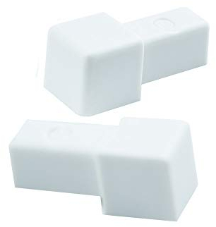 PVC Quadrat Fliesenschiene Fliesenprofil Kunststoff Schiene weiß matt L250cm 10mm Eckstück (1 Stück)