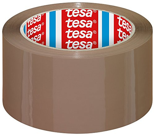 tesa 04195-00001-04 PP Packband, Braun, 66 m/50mm | 66 m Rollenlänge bietet viel Band für mehrere Pakete; 50 mm Breite deckt Kartonnähte mit wenigen Bahnen ab.